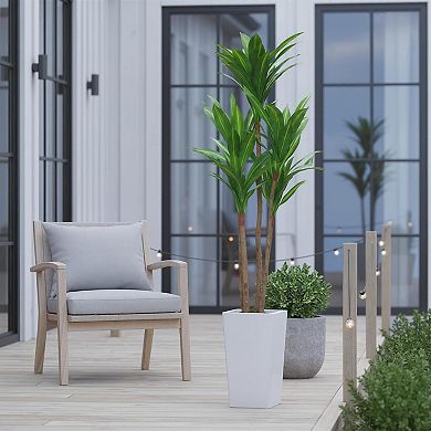 4.8FT Artificial Dracaena Tree in White Planter