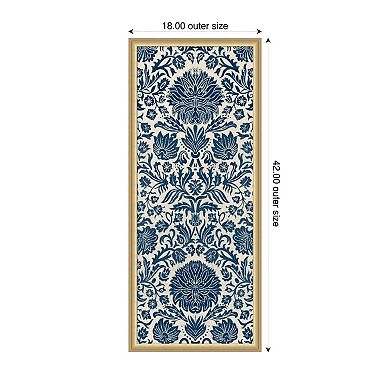 Amanti Art Framed Fabric Pinboard, Baroque Tapestry in Navy I Printed Bulletin Board