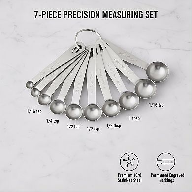 18/8 Stainless Steel Measuring Spoons Set of 7, Complete Sizes for Dry and Liquid Ingredients