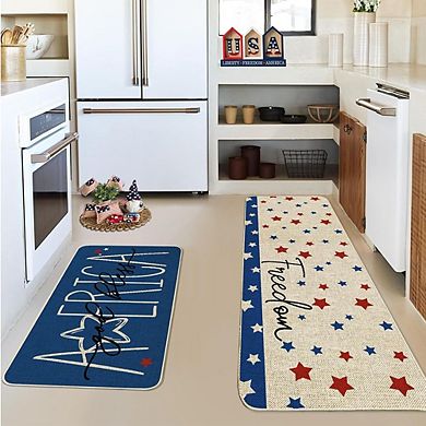 Patriotic Independence Day Kitchen Mat Set of 2