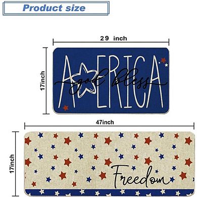 Patriotic Independence Day Kitchen Mat Set of 2