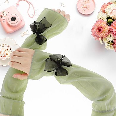 19.69"x5.91" Sun Protection Bow Arm Sleeves for Women 1 Pair