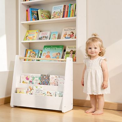Heybly Kids Front-Facing Bookshelf, 2-Tier Toddler Bookcase, Book Storage Organizer