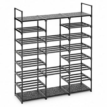 9 tier Metal Shoe Rack Organizer Holds 50 to 55 Pairs Adjustable Freestanding Storage