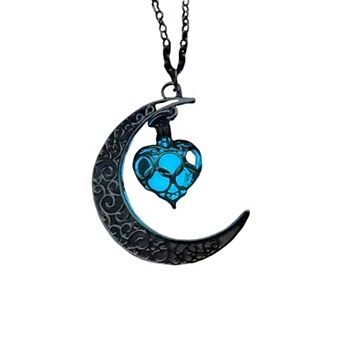 Pretty Magic Fairy Locket Glow in The Dark Series Luminous Moon Love Heart Pendant Necklace