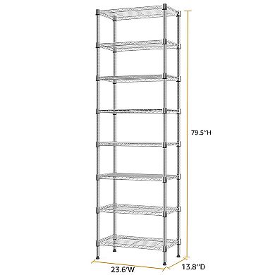 8 Tier Metal Wire Storage Rack 2000 lbs Adjustable Shelf for Garage Kitchen Pantry 1 Piece