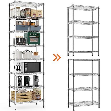 8 Tier Metal Wire Storage Rack 2000 lbs Adjustable Shelf for Garage Kitchen Pantry 1 Piece