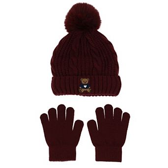 Girls 4-16 Elli by Capelli 2 pc Knit Hat & Gloves Set