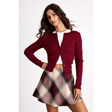 Women's Plaid Skirts Elastic High Waisted Bodycon Pencil Skirts A Line Mini Skirt