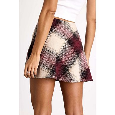 Women's Plaid Skirts Elastic High Waisted Bodycon Pencil Skirts A Line Mini Skirt