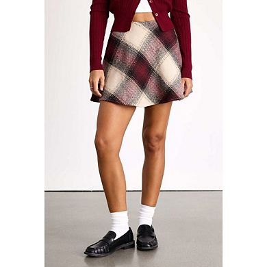 Women's Plaid Skirts Elastic High Waisted Bodycon Pencil Skirts A Line Mini Skirt