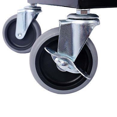 Heavy Duty Rolling Mechanic Stool 330 lbs Capacity Garage Seat with Wheels and Storage