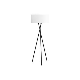 Lighting Floor Lamp Black Metal Ivory Cream Shade Contemporary