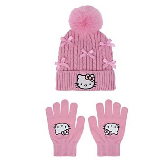 Girls Hello Kitty 2 pc Hat & Gloves Set