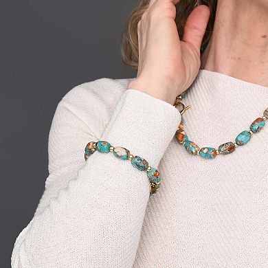 Sierra Bloom Turquoise Emperor Stone Beaded Bracelet