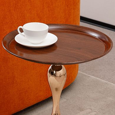 KWPZQEB Mermaid Tail End Table with Metal Pedestal Table,Drink Martini Table for Living Room