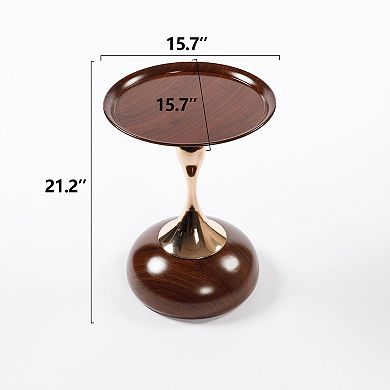 KWPZQEB Mermaid Tail End Table with Metal Pedestal Table,Drink Martini Table for Living Room