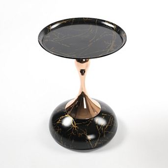 KWPZQEB Mermaid Tail End Table with Metal Pedestal Table,Drink Martini Table for Living Room