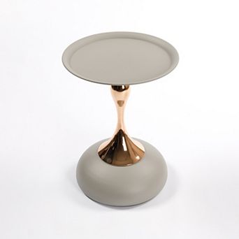 KWPZQEB Mermaid Tail End Table with Metal Pedestal Table,Drink Martini Table for Living Room
