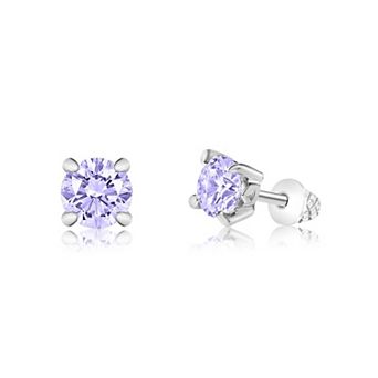 Girls June Birthstone Earrings - Hypoallergenic Kids Earrings with Surgical Titanium Screwbacks