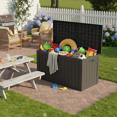 100 Gal Resin Outdoor Garden Storage Waterproof Deck Box