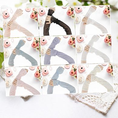 18.5" Big Bow Sun Protection Arm Sleeves for Women 1 Pair