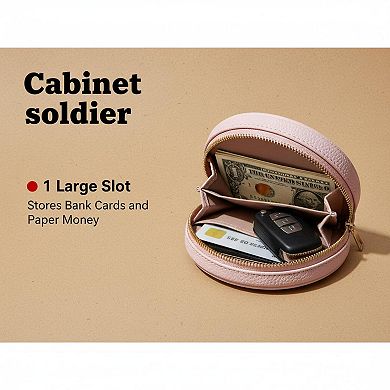 ZUQIETA Slim Women's Card Wallet Soft PU Lychee Texture Multifunctional Compact Lightweight Gift