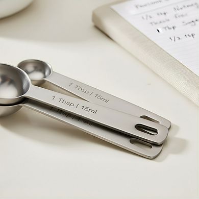 18/8 Stainless Steel Measuring Spoons Set of 9, Complete Sizes for Dry Liquid Ingredients