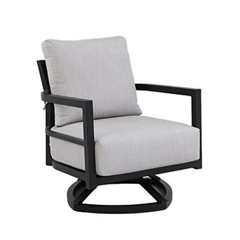 Eazegath Outdoor Premium Fully Weld Aluminum Swivel Lounge Chair with Thick Sunbrella Cushion
