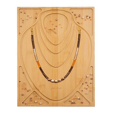 John Bead 29x36x1cm Bamboo Wood Jewelry Beading Board in Necklace Styling