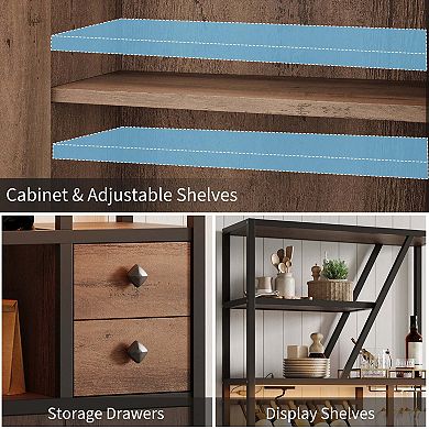 Wine Bottle Holders Stands Freestanding Floor, Coffee Bar Storage Organizer Display Rack Table