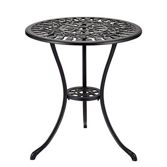 23.6 Inch Round Cast Aluminum Patio Bistro Table