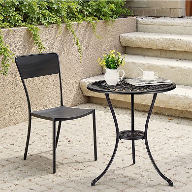 23.6 Inch Round Cast Aluminum Patio Bistro Table