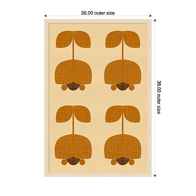 Amanti Art Framed Fabric Pinboard, Mid-Century Tulip Style Printed Bulletin Board