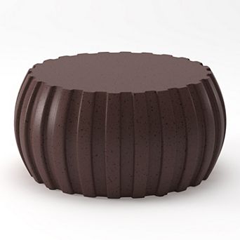 KWPZQEB Round Waterproof MgO Cement Design Coffee Table for Indoor & Outdoor