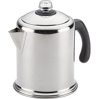 Zoulao Classic Stainless Steel 12 cup Coffee Percolator, Silver.