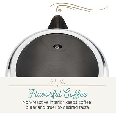 Zoulao Classic Stainless Steel 12-Cup Coffee Percolator, Silver.