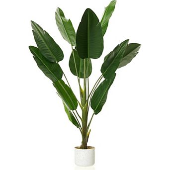 4Ft Artificial Palm Tree in White Pot