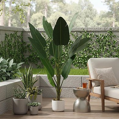 4Ft Artificial Palm Tree in White Pot