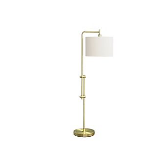 Lighting Floor Lamp Brass Metal Ivory Cream Shade Contemporary