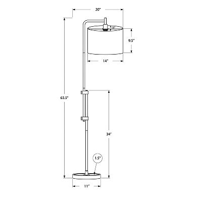 Lighting Floor Lamp Brass Metal Ivory Cream Shade Contemporary