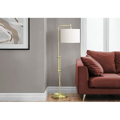 Lighting Floor Lamp Brass Metal Ivory Cream Shade Contemporary