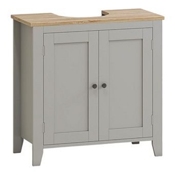 Under-Sink Bathroom Cabinet with U-Shaped Cut-Out and Adjustable Shelf