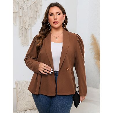 Women's Plus Size Blazer Long Sleeve Shawl Blazer Spring Casual Suit Jacket