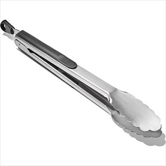 12-Inch Stainless Steel Locking Tongs, Easy-Grip Kitchen Tool