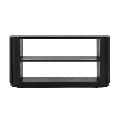 KWPZQEB Rustic Console Table with Open Shelf, Slim Sofa Table for Living Room, Entryway