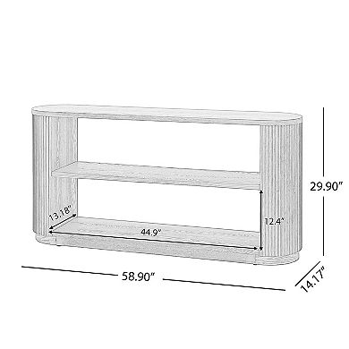 KWPZQEB Rustic Console Table with Open Shelf, Slim Sofa Table for Living Room, Entryway