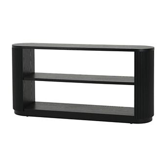 KWPZQEB Rustic Console Table with Open Shelf, Slim Sofa Table for Living Room, Entryway