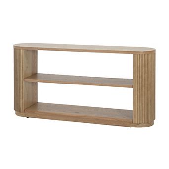 KWPZQEB Rustic Console Table with Open Shelf, Slim Sofa Table for Living Room, Entryway