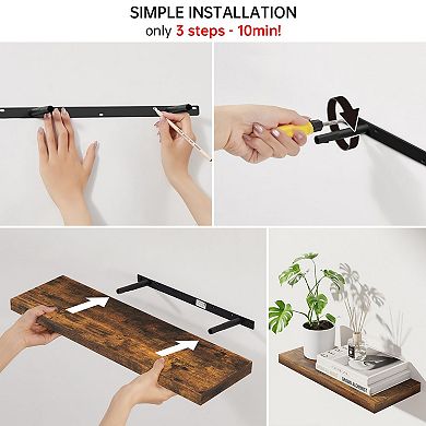 Rustic Wood Floating Wall Shelf